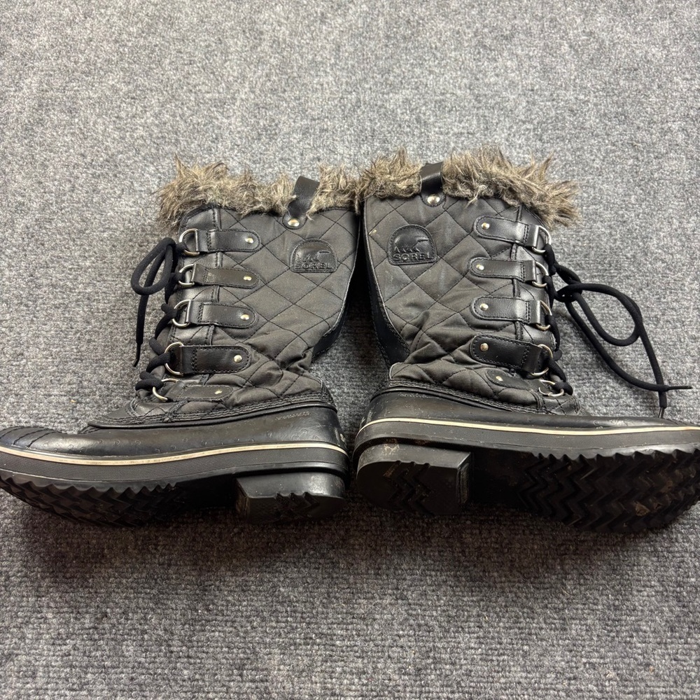 SOREL Women’s Waterproof Tofino II Rubber Snow Boots Black w/Fur size: 7 - Picture 4 of 9